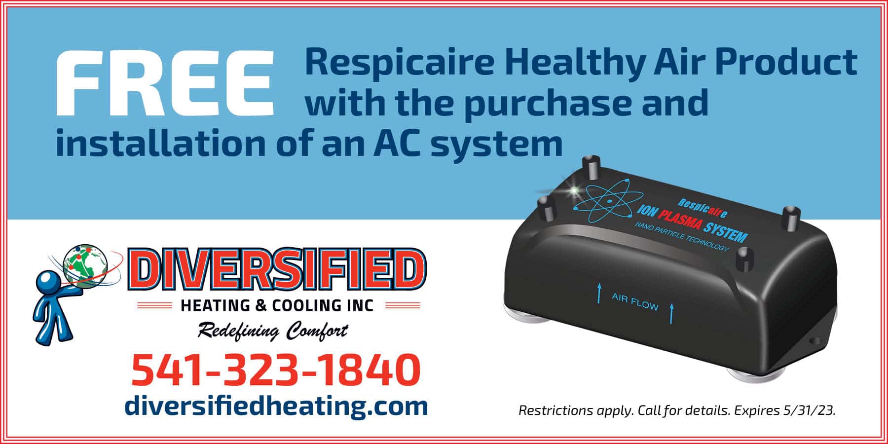 Free Respicaire healthy air product with the purchase and installation of an AC system