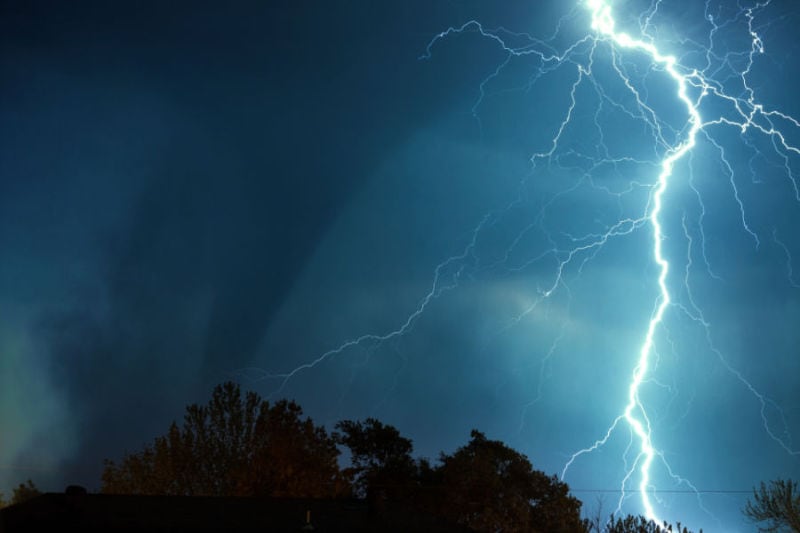 stormy lightening sky